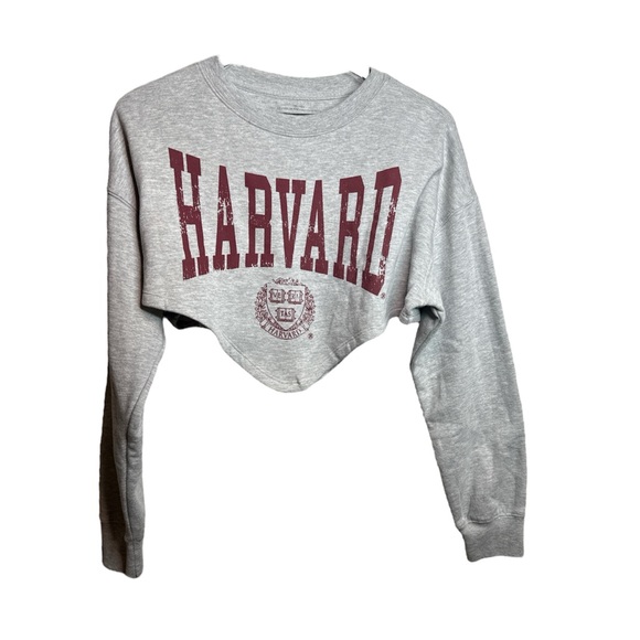 Harvard Gray Cropped Sweatshirt - Picture 1 of 6